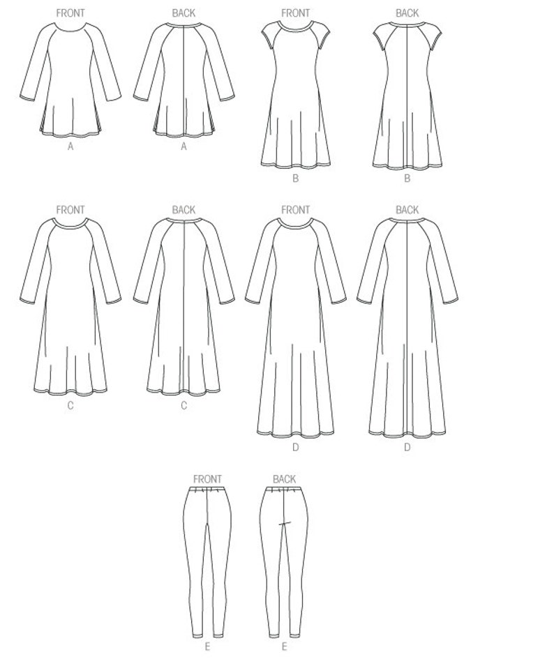 McCall's Sewing Pattern M7122 Misses' Tunic, Dresses and Leggings image 5