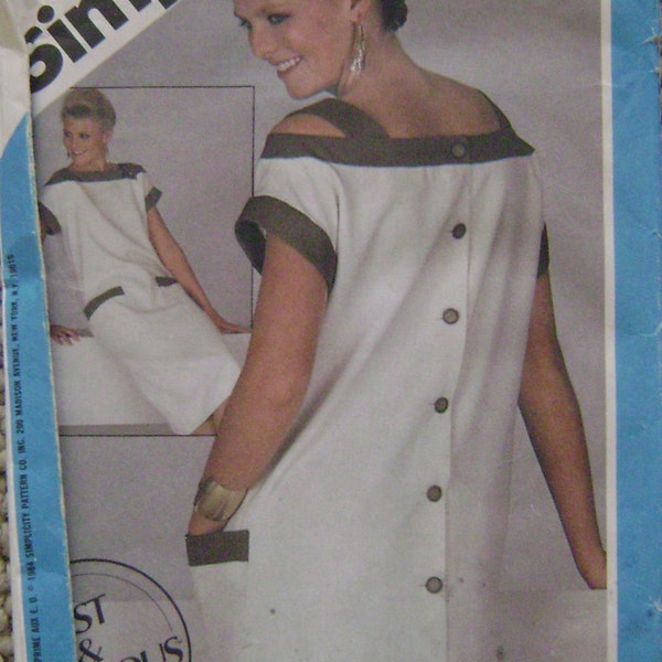 VINTAGE Simplicity Pattern 6444 Misses' Fast & Fabulous Back-Buttoned Dress