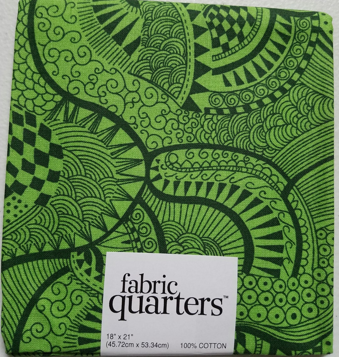 Fabric Quarters Cotton Fabric 18 Green Etsy