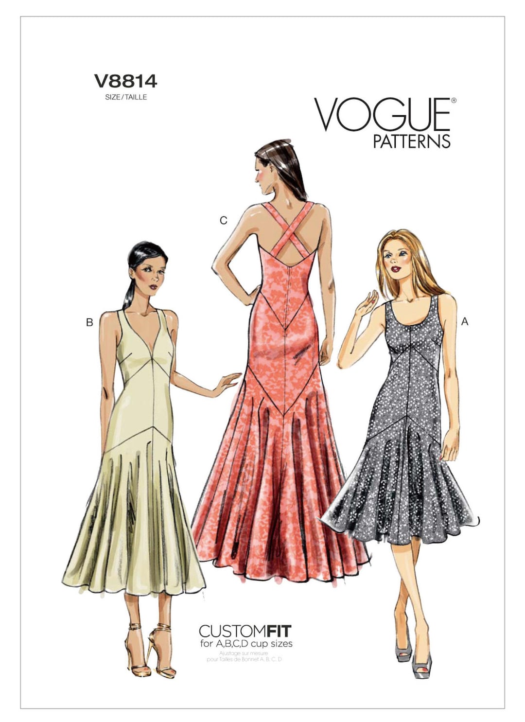 Vogue Sewing Pattern V8814 Misses' Drop-waist Dresses - Etsy