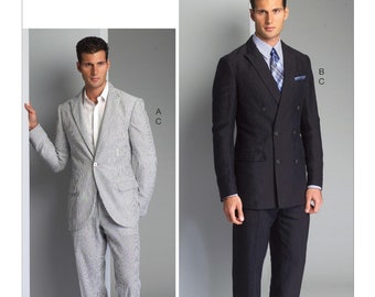 Vogue Pattern V8988 Men's Single or Double-Breasted Suit Jacket and Pants