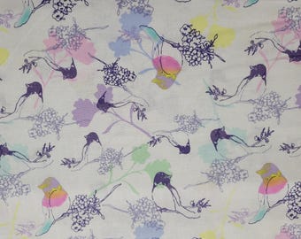 Birds on Branches Cotton Fabric Sold by the Yard