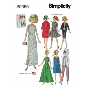 Simplicity Sewing Pattern S9396 Vintage Doll Clothes for 11-1/2&quot; Doll