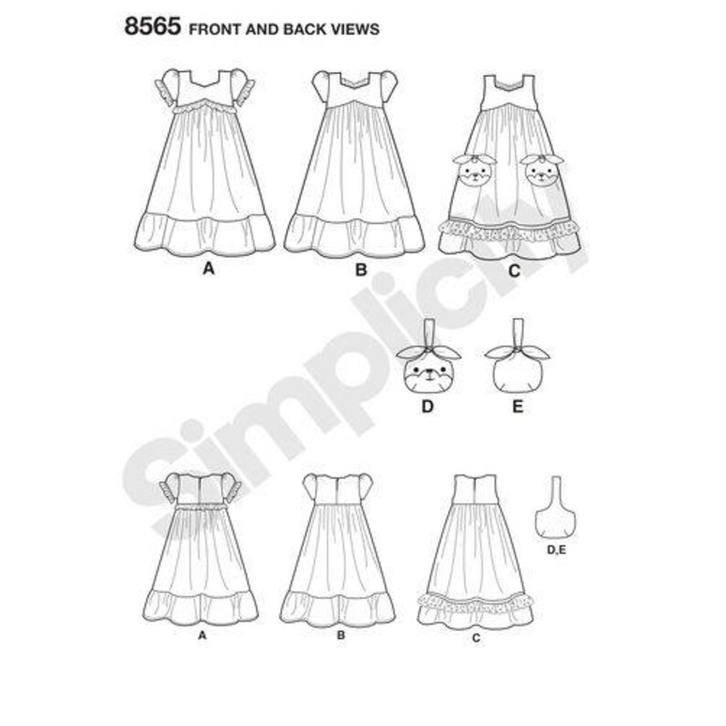 Simplicity Sewing Pattern 8565 Child's Dress Top Shorts Etsy