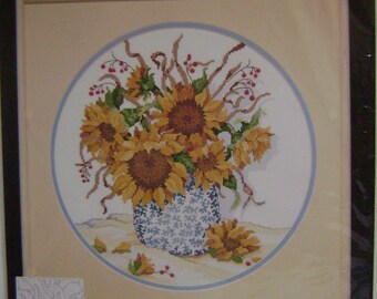 Dimensions Summer Sunflowers No Count Cross-Stitch Kit