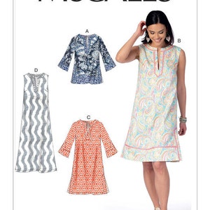 McCall's Sewing Pattern M7408 Misses' Notched Tunic and Dresses