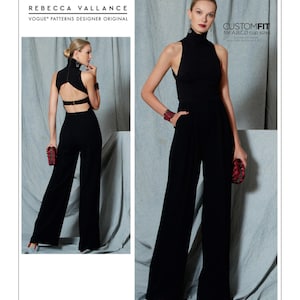 OUT of PRINT Vogue Pattern V1524 Misses Open-Back,Banded Jumpsuit