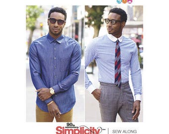 Simplicity Sewing Pattern 8427 Men's Fitted Shirt with Collar and Cuff Variations by Mimi G