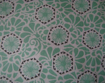 Turquoise Print Cotton Fabric Sold by the Yard