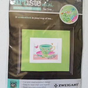 Tea Time Mini-Counted Cross Stitch Kit