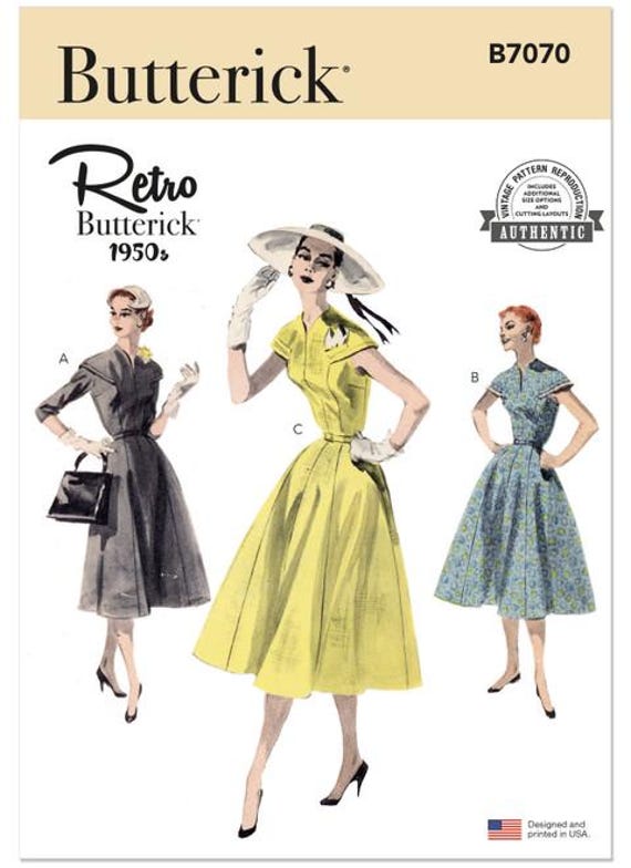butterick vintage dress patterns B4790 Misses' Wrap Dress, Size FF (16-18-20-22),Blue : Arts, Crafts & Sewing 1960s and 1970s 1950s Vintage Butterick Pattern 5184