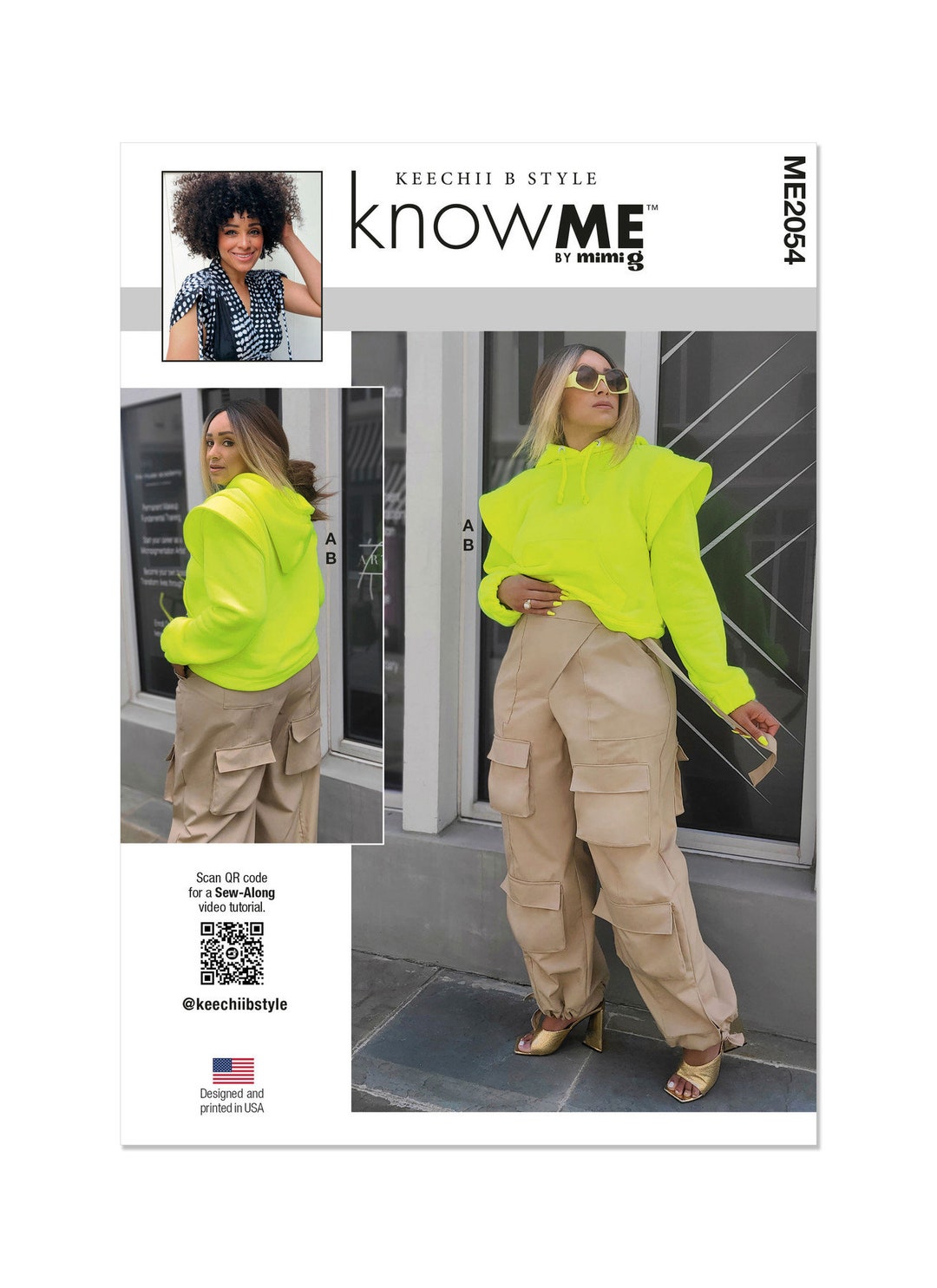 Know Me Sewing Pattern ME2054 Misses' and Women's Sweatshirt and Cargo ...