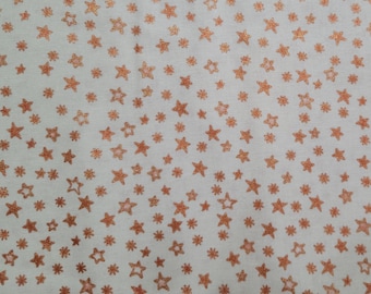 Gold Metallic Stars Cotton Fabric (1.5 yards)