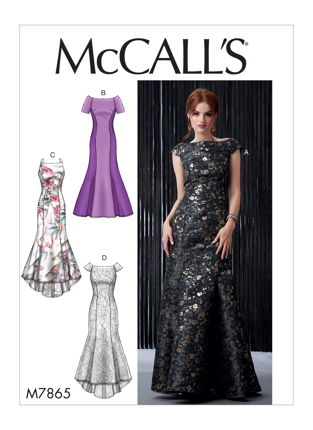 McCall's 9675 Sewing Pattern, Misses' Lined Gowns And Stole, Size E (14,16,18 - 6