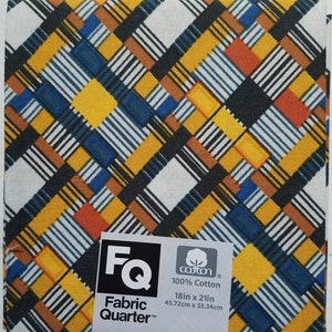Fabric Quarters Cotton Fabric 18&quot;- Multi Psuedo Plaid