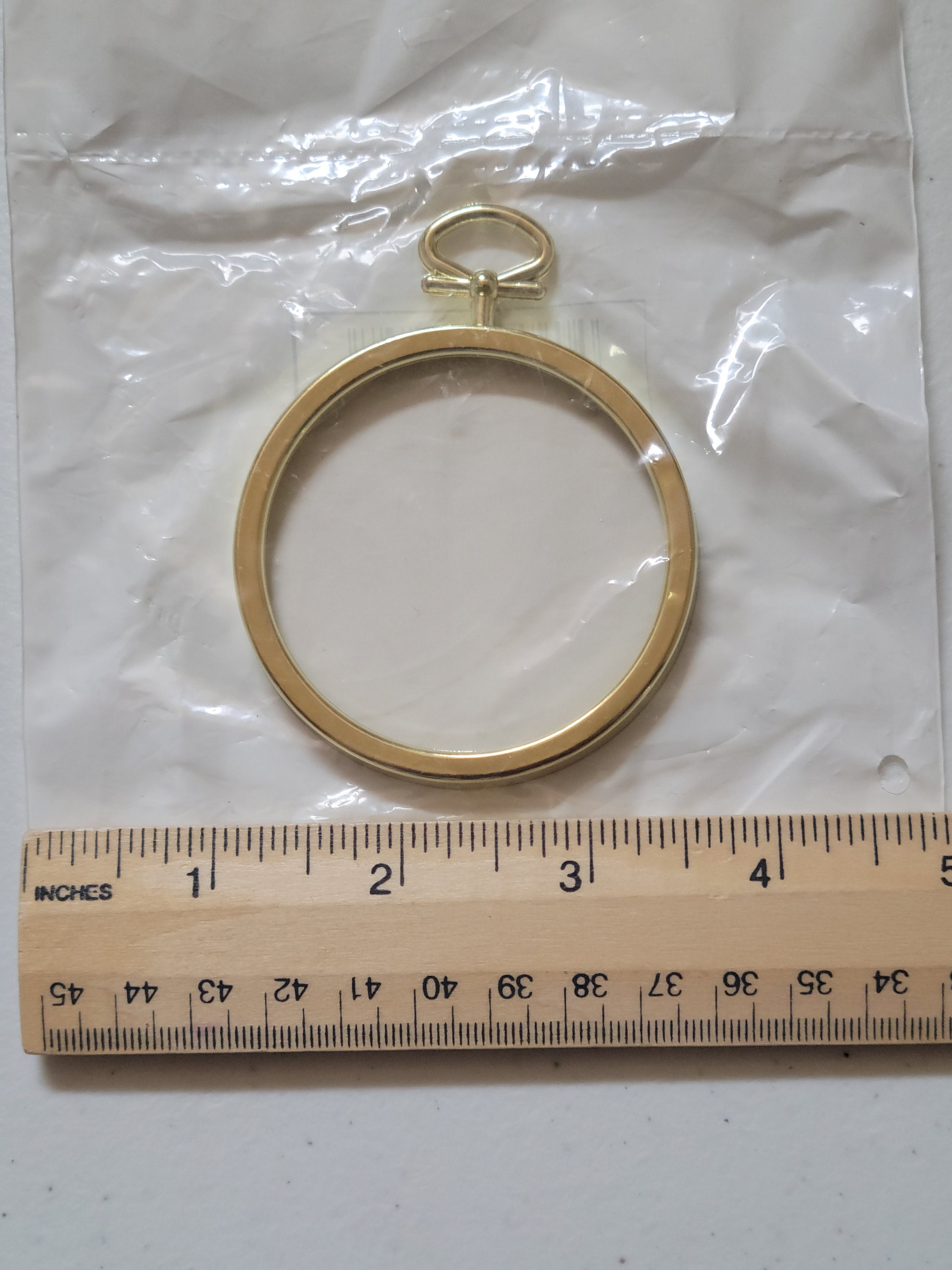 Gold Plastic Ornament Frames for Cross Stitch - 2-1/2 Round