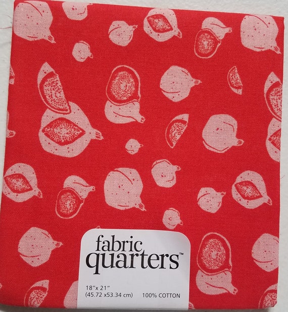 Fabric Quarters Cotton Fabric 18 Figs Red Etsy