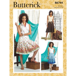 OUT of PRINT Butterick Sewing Pattern B6744 Misses&#39; Skirts