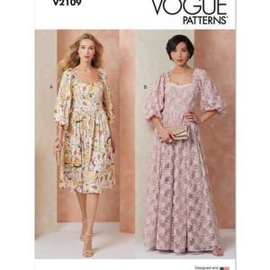 Vogue Sewing Pattern V2109 Misses&#39; Gown in Two Lengths