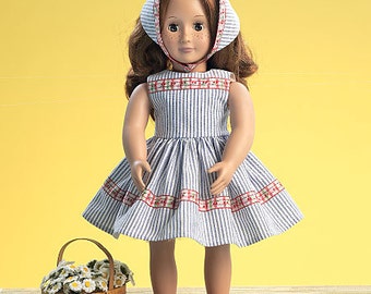 OUT of PRINT McCall's Sewing Pattern M7266 18" Retro Doll Clothes