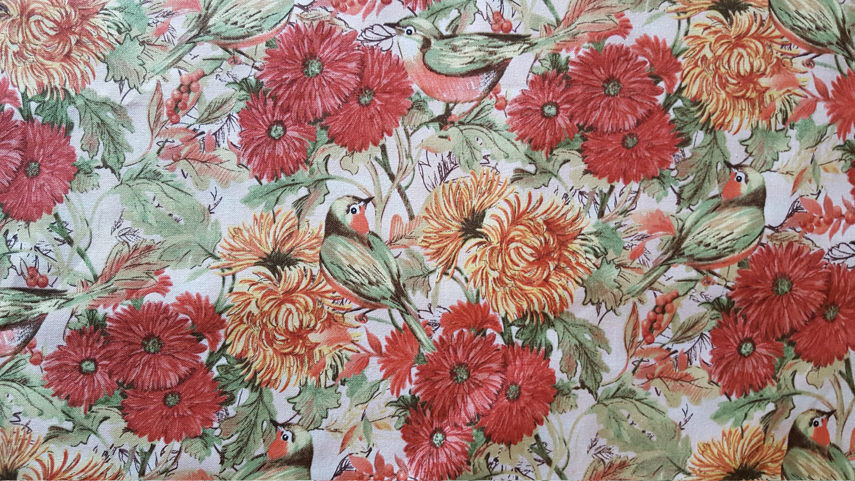 Mums Marigolds Cotton Fabric Sold by the yard Etsy