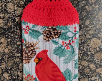 Christmas Cardinal - Kitchen Hand Towel