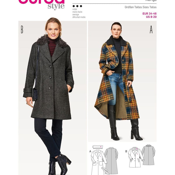 Burda Style Sewing Pattern 6462 Misses' Fur Collar Coat