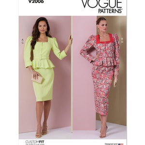 Vogue Sewing Pattern V2006 Misses' Two Piece Dress