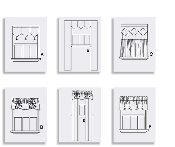 Mccall's Sewing Pattern M4408 Window Essentials valances and Panels 