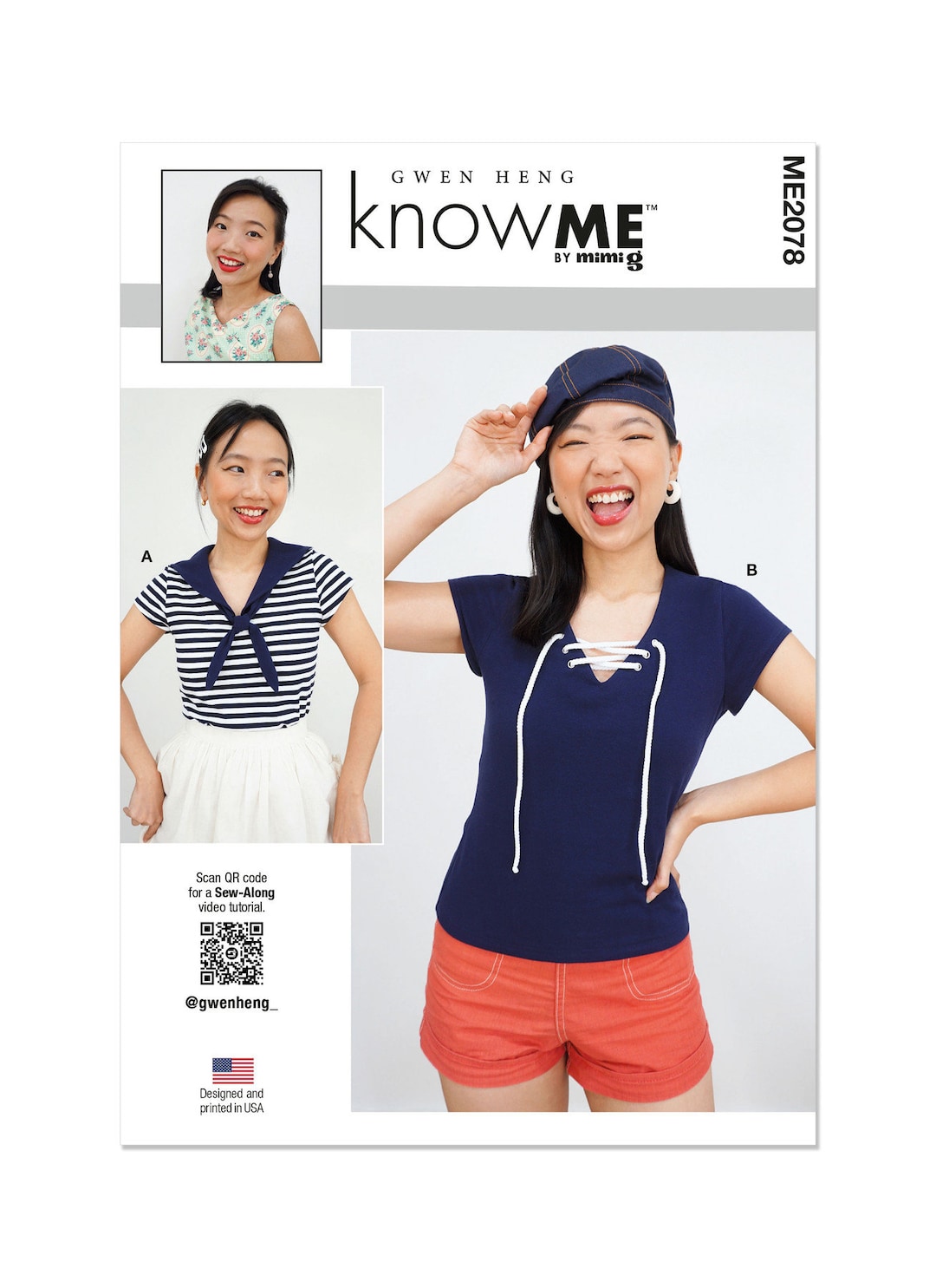 Know Me Sewing Pattern ME2078 Misses' Knit Tops by Gwen Heng - Etsy