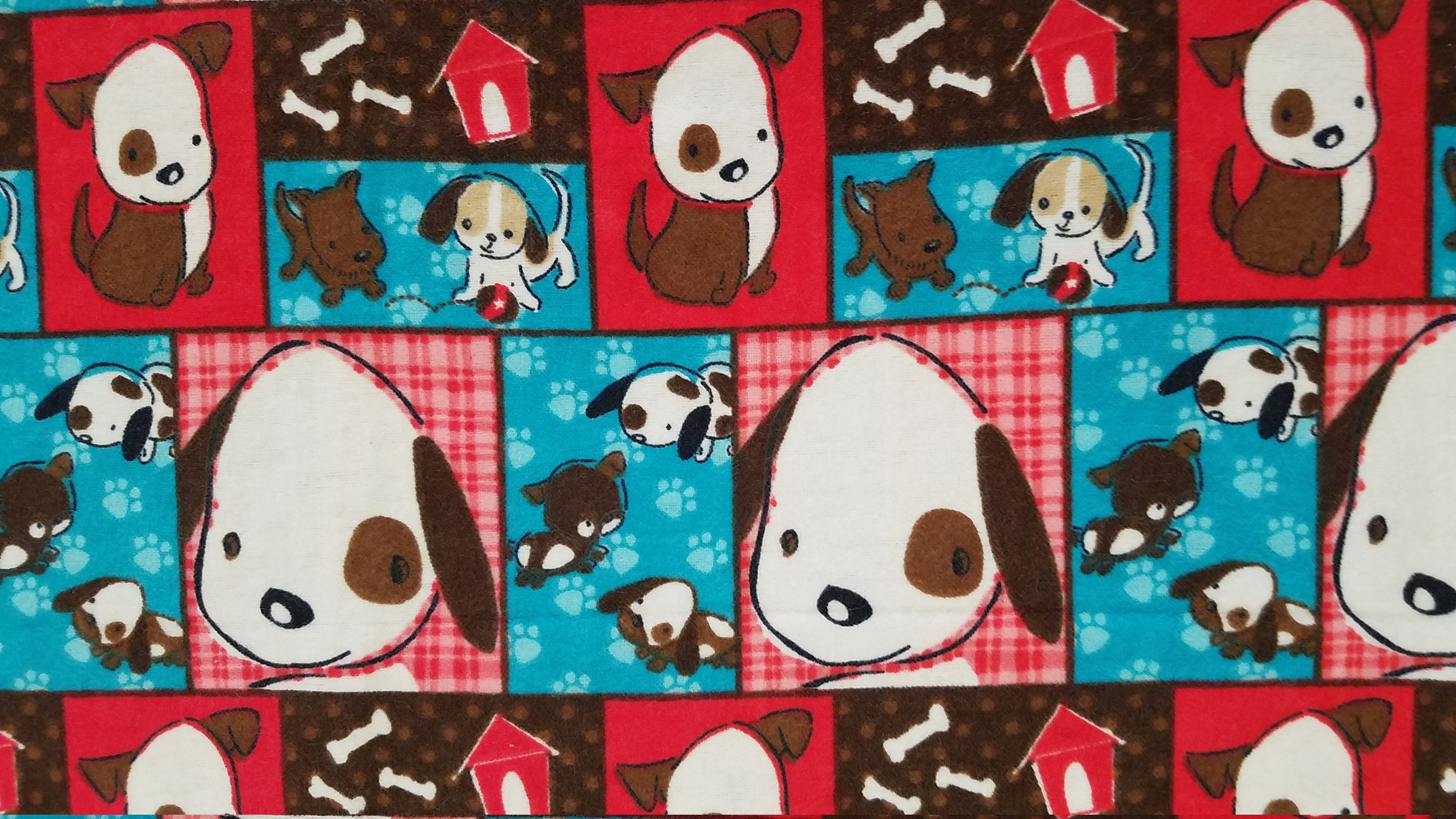 Dog Patch Flannel Fabric 1 Yard 21 Inches Etsy UK