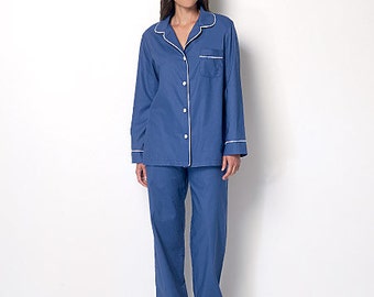 Sewing Pattern for Womens' Sleepwear, Womens Button up Pajamas ...