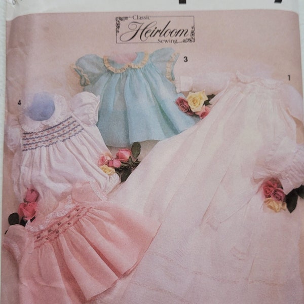 VINTAGE Simplicity Sewing Pattern 7705 Babies Christening Gown, Dress, Slip, Romper and Bonnet