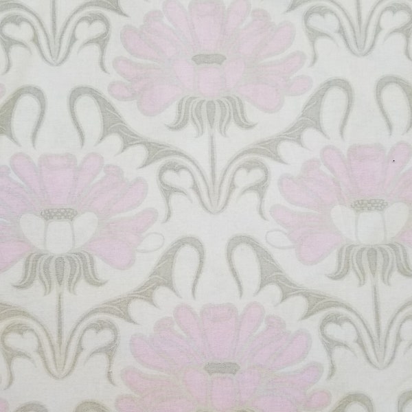 Pale Pink Floral Cotton Fabric sold by the yard