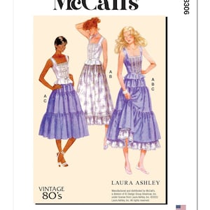 McCall&#39;s Sewing Pattern M8306 Misses&#39; Top and Skirts by Laura Ashley