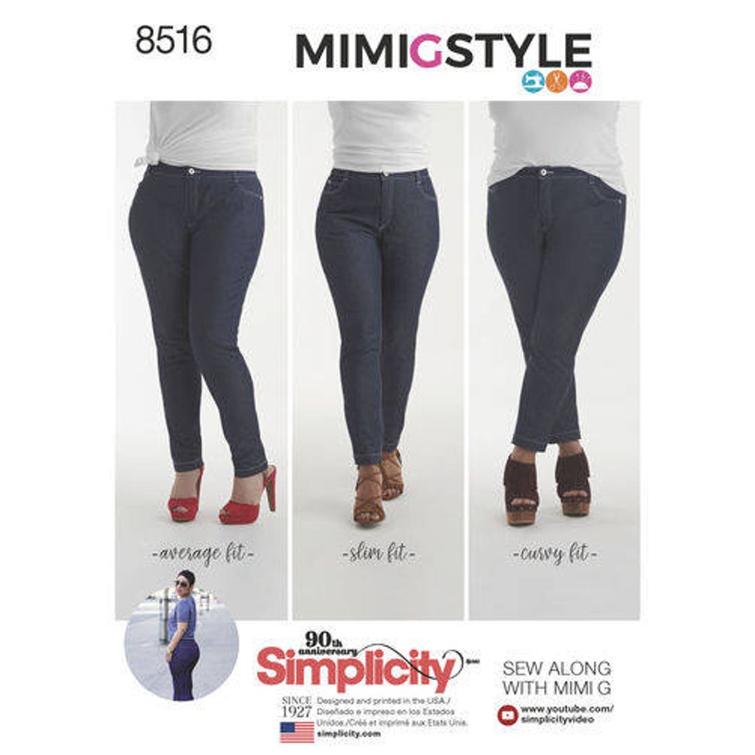 SIMPLICITY MISSES LOW WAIST JEANS SEWING PATTERN PACKET visual data 5