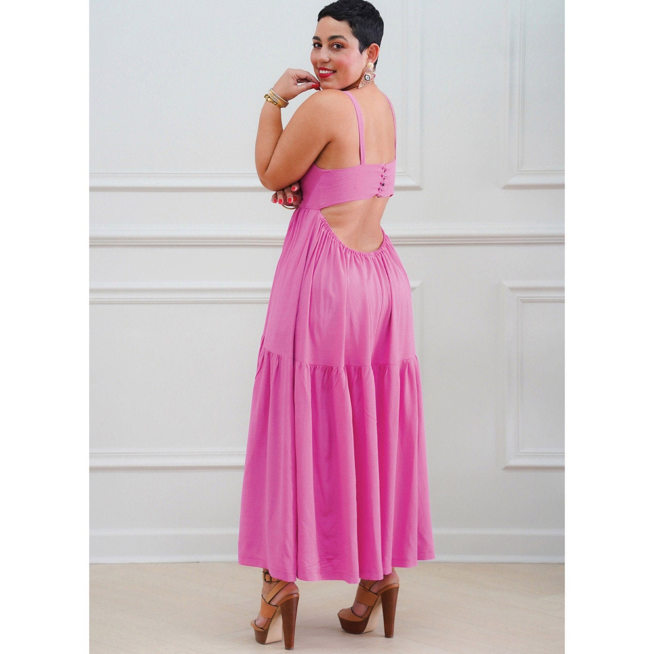 strapless open back dress At First Sight Fuchsia Pink Puff Sleeve Dress – Shop the Mint
