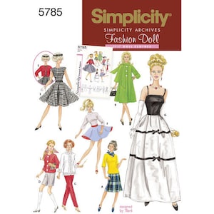 Simplicity Sewing Pattern 5785  1960s Vintage 11-1/2&quot; Doll Clothes