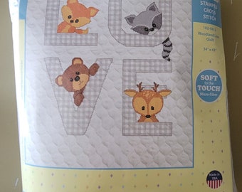 Janlynn sweet as a Cupcake Stamped Cross Stitch Baby Quilt Kit Pre ...