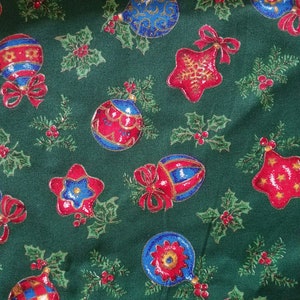 Christmas Ornaments Cotton Fabric (1 yard)