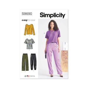 Simplicity Sewing Pattern S9690 Misses&#39; Tops and Pull-On Pants