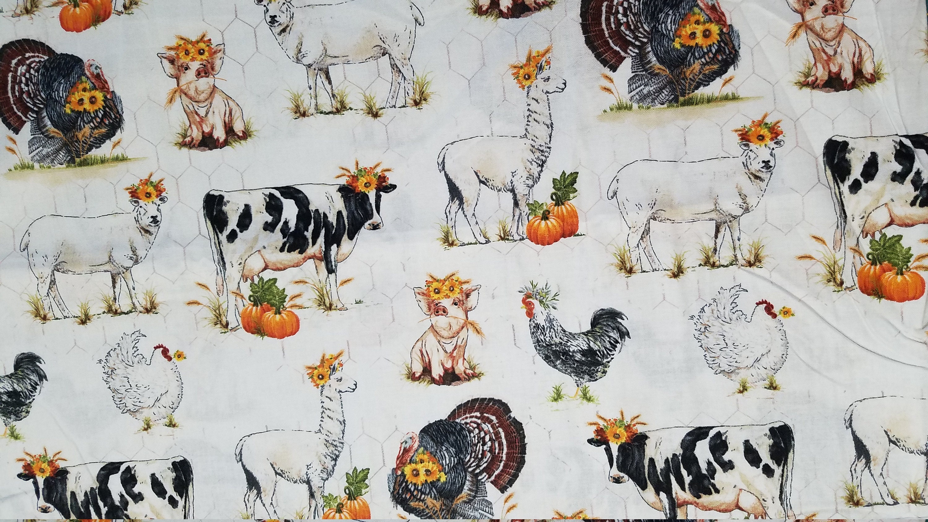Farm Animals Cotton Fabric 21 Inches - Etsy New Zealand Farm Animals Cotton Fabric 21 Inches - Etsy New Zealand