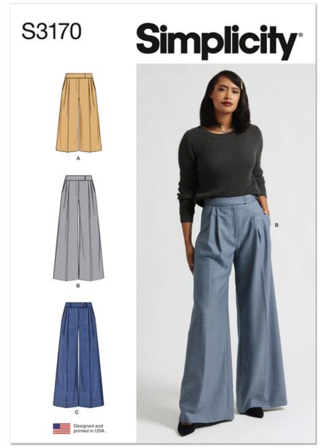 スーツ Slight Vogue wide multi button slacks Simplicity Sewing Pattern S3170 Simplicity Sewing Pattern Misses