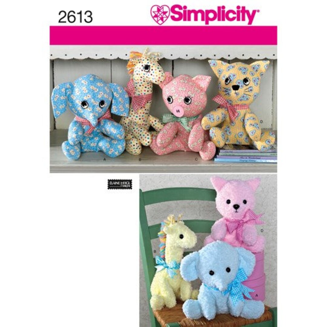 Simplicity Pattern 2613 Crafts: Stuffed Animals - Etsy