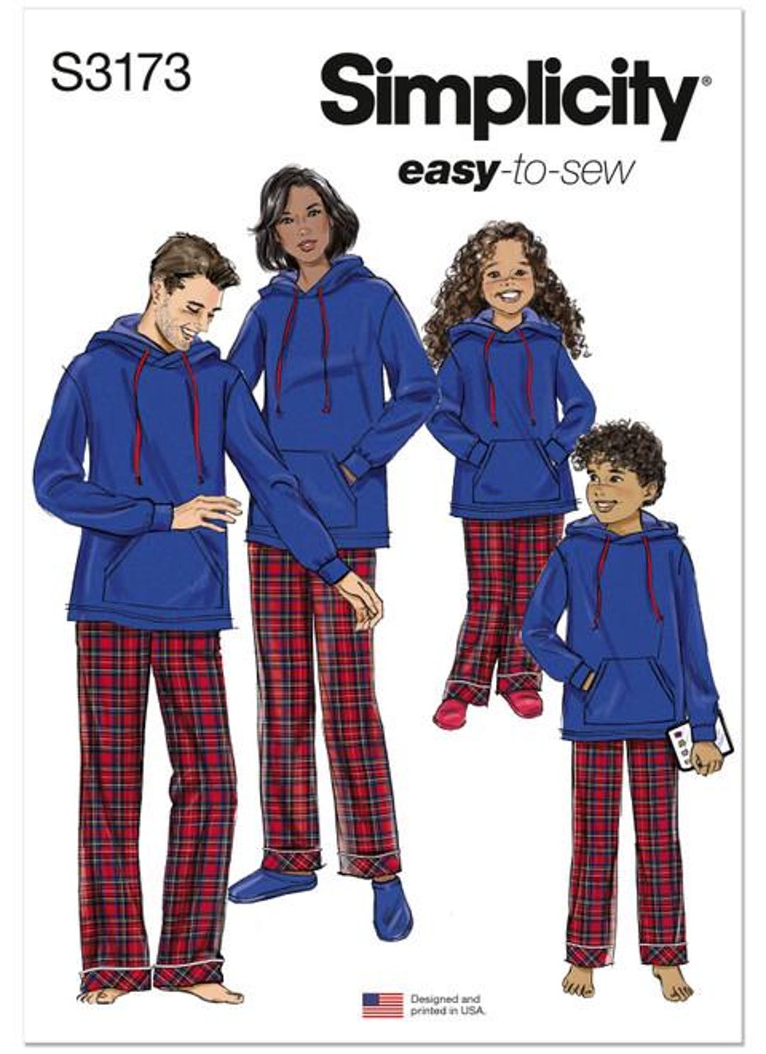 Simplicity Sewing Pattern S3173 Girl's, Boy's and Adult Knit Hoodie and ...