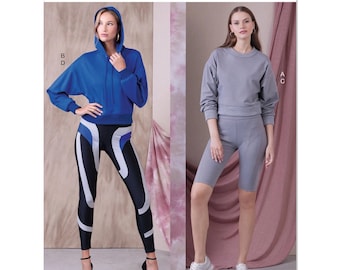 Vogue Sewing Pattern V1945 Misses’ Knit Tops and Leggings in Two Lengths