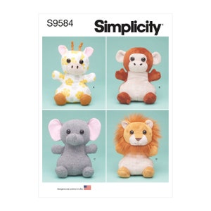 Simplicity Sewing Pattern S9584 Plush Animals