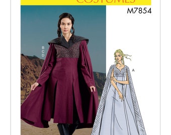 McCall's 8165 #CarmenMcCalls - Misses' Very Loose-fitting V-neck Dresses &  Jumpsuit McCall's Patterns M7854 A5 ミセス コスチューム ドレス オーバースリーブとケープ サイズ6-14
