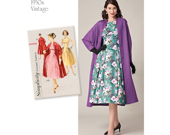 Simplicity Sewing Pattern 8731 Misses' Vintage Dress and Lined Coat