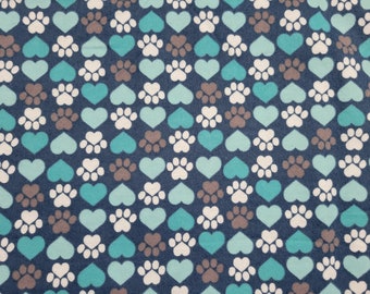 1 yard Multi-colored Paws Snuggle Flannel Fabric